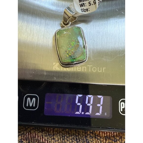 Monarch Sterling Silver 925 Opal Pendant - Picture 4 of 5